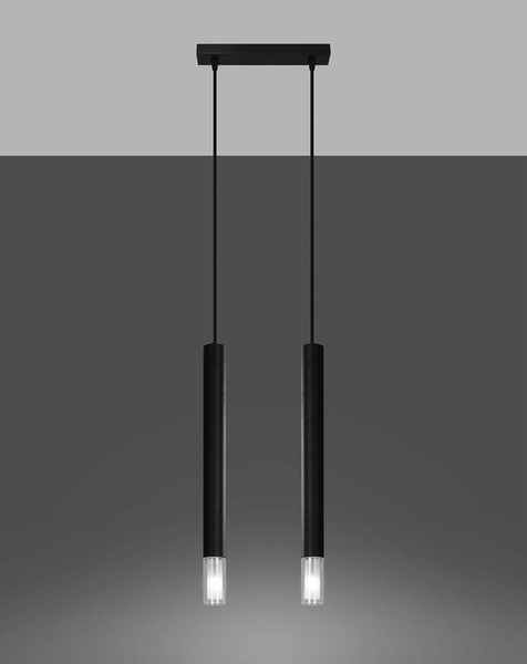 Czarna lampa wisząca SL.0961 minimalistyczne tuby do salonu