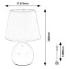 Ceramiczna lampa nocna Ingrid 74076 do czytania abażur beżowy