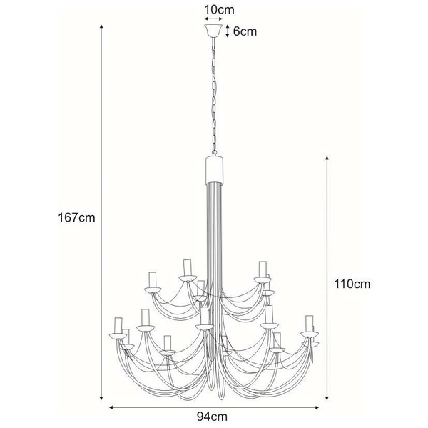 Żyrandol LAMPA wisząca Perseo K-3523 Kaja pałacowa OPRAWA metalowa ZWIS świecznikowy czarny