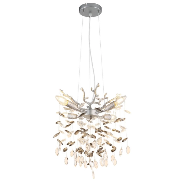 Salonowy żyrandol nad stół Queena 64138HS kryształowy srebrny