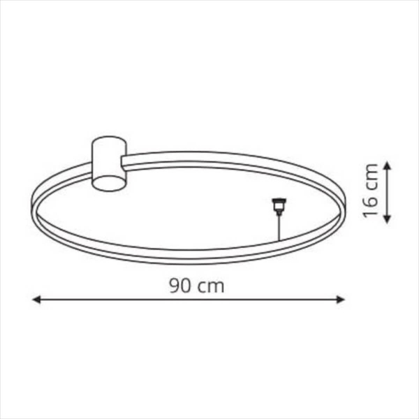 Natynkowa lampa RING LP-909/1C L BK CCT Light Prestige LED 50W regulowana 3000-6000K czarny