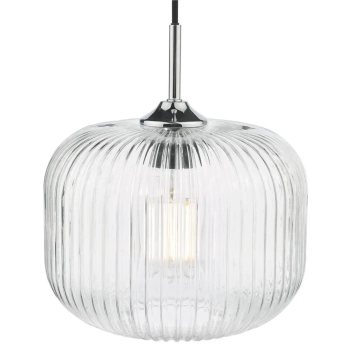 Regulowana wisząca lampa Demarius DEM0108 ryflowany szklany przezroczysty