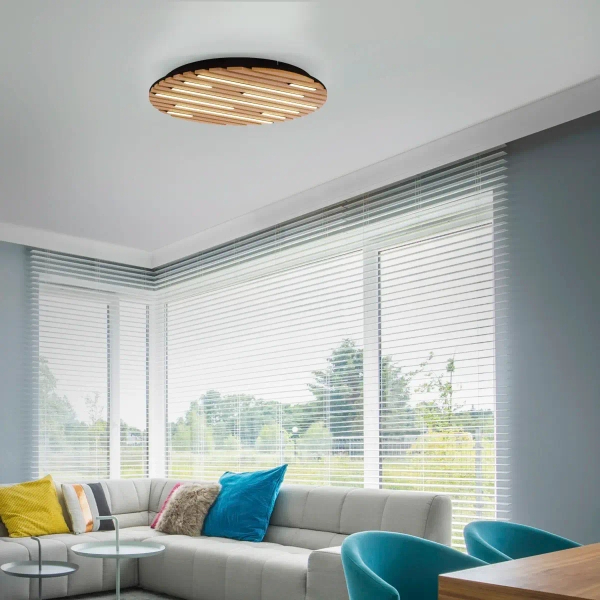 Okrągła lampa sufitowa Q-AKUSTIK brązowa 6421-79 1xLED 38W 2700-5000K CCT