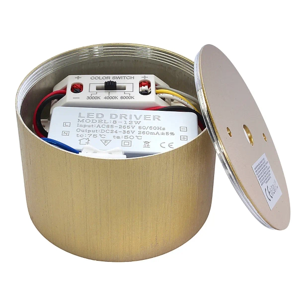 Okrągła oprawa sufitowa do jadalni 1405 LED 9W 3000K-6000K złota