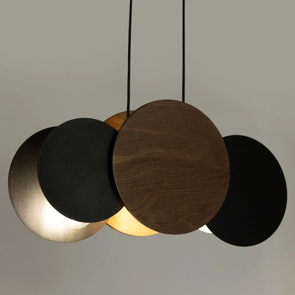 Zwisająca lampa Tola 40893 Sigma monety na listwie brązowa czarna