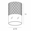 Podłużna lampa sufitowa FUSION C0275 LED 7W 3000K tuba czarna