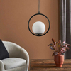 Wisząca lampa Milano ABR-LWMR-E27 Abruzzo bańka zwis czarna biała