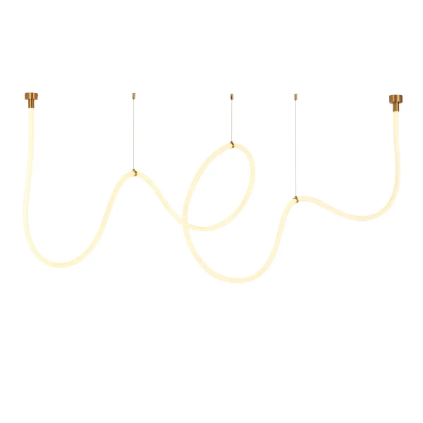 Lampa wisząca wąż led SNAKE MD1021-5 gold biała złota metal PVC LED 72W 3000K 5M do sypialni