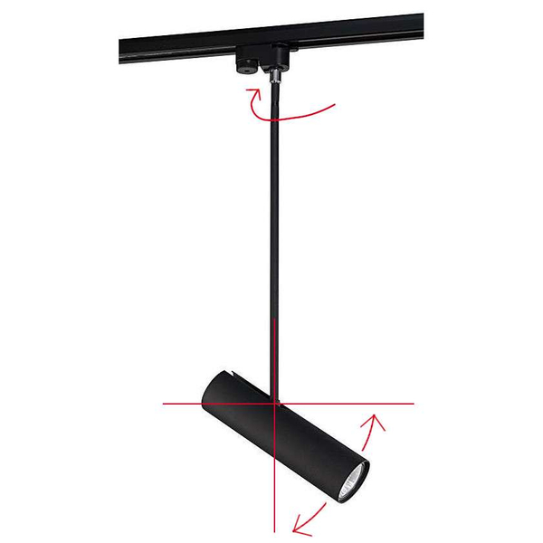 LAMPA sufitowa PROFILE EYE 9325 Nowodvorski reflektorowa OPRAWA tuba do 1-fazowego systemu szynowego czarna