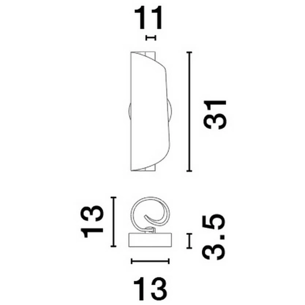 Naścienny kinkiet do salonu HUARAL LE44440 LED 9W 3000K fala złoty przezroczysty