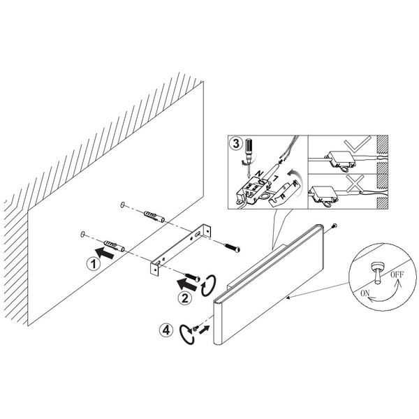 LAMPA ścienna SIEGFRIED 41751-12B Globo metalowa OPRAWA prostokątna LED 12W 3000K kinkiet czarny