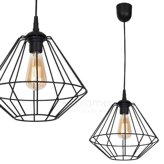 LAMPA wisząca COLIN MLP4789 Milagro metalowa OPRAWA druciana klatka ZWIS industrialny czarny
