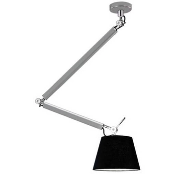 Abażurowa lampa wisząca Zyta 1-punktowa czarna aluminium