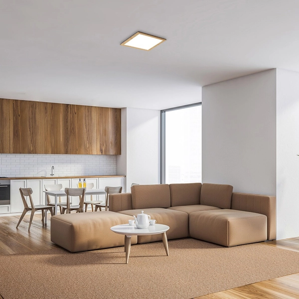 Minimalistyczny plafon Almond 6907 LED 12W 4000K metalowa lampa drewno