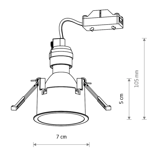 Wpuszczane oczko sufitowe CUP 10789 do jadalni czarne