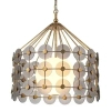 Łańcuchowa lampa wisząca Meridian QN-MERIDIAN-3P-DG krążki przydymione złote