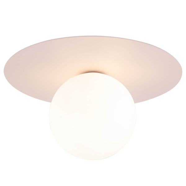 Lampa nasufitowa Pixi 10228 do gabinetu kula bubble dysk plate różowa biała