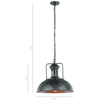 LAMPA wisząca NADIA MDM-2647/1 GR+BK Italux industrialna OPRAWA metalowy ZWIS kopuła szara