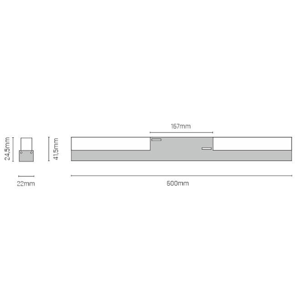Podłużna lampa Komatsu 6546 Shilo LED 24W 4000K do szyny magnetycznej czarna