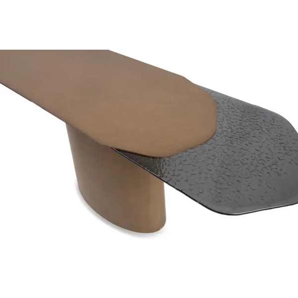 Konsola ORFEO MM001501100374 złota szklana blat metalowa 150cm