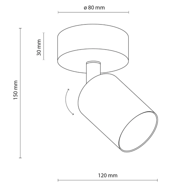Reflektorek nasufitowy Top 5957 tubka sopel do gabinetu brązowy