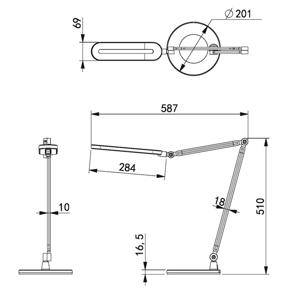 LAMPA stojąca Alette K-BL1221 czarny Kaja regulowana LAMPKA stołowa LED 10W 3000 - 6000K metalowa czarna