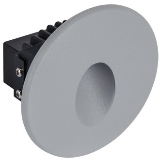 Okrągła LAMPA schodowa AZYL LED 03904 Ideus metalowa OPRAWA wpust LED 1,6W 4000K outdoor IP54 szary