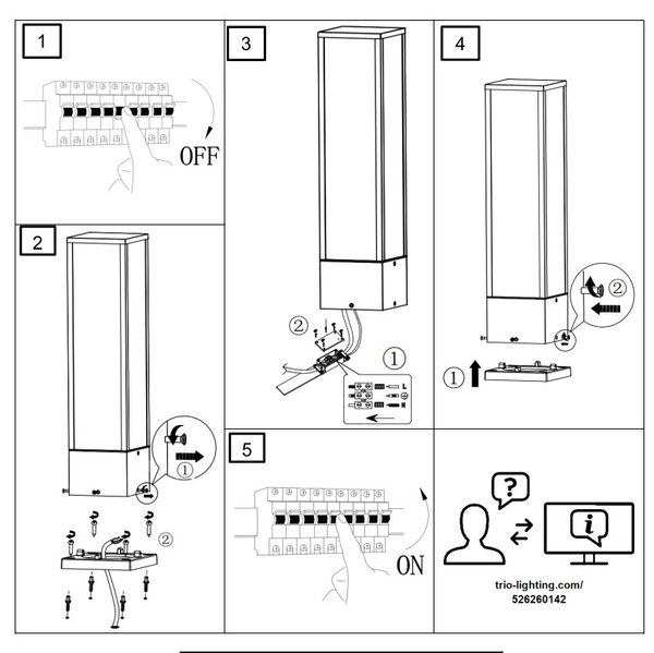 Ogrodowa LAMPA stojąca ATHIE DL142526260 Trio metalowa OPRAWA outdoor LED 15W 3000K słupek IP54 grafitowy