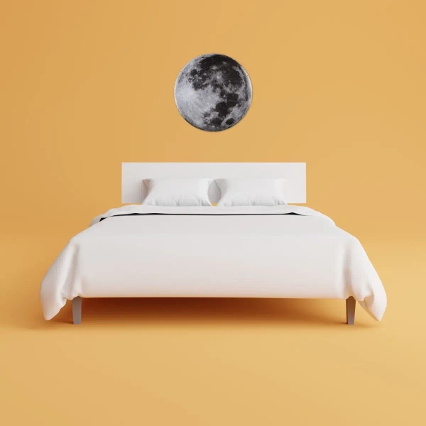 Okrągły kinkiet Księżyc ABIGALI-MOON LED 24W z pilotem plafon szary