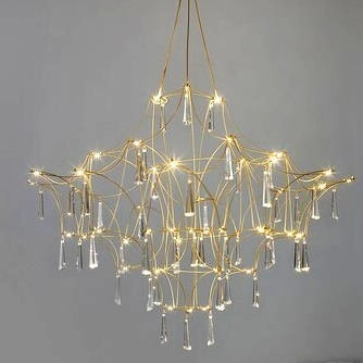 Wisząca LAMPA designerska SALAMANCA LE41324 Luces Exclusivas kryształowy żyrandol LED 20W 3000K do salonu złoty