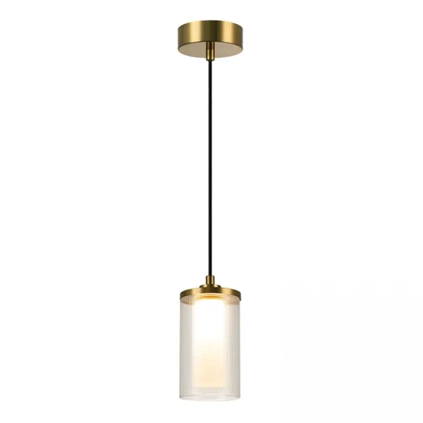 Podłużna wisząca lampa 23018 LED 9W 3000K tubka szklana złoty biały