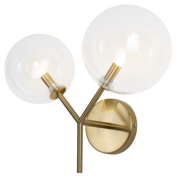 Kinkiet molekułowy LOLLIPOP W0254 Maxlight podwójny szkło mosiężny