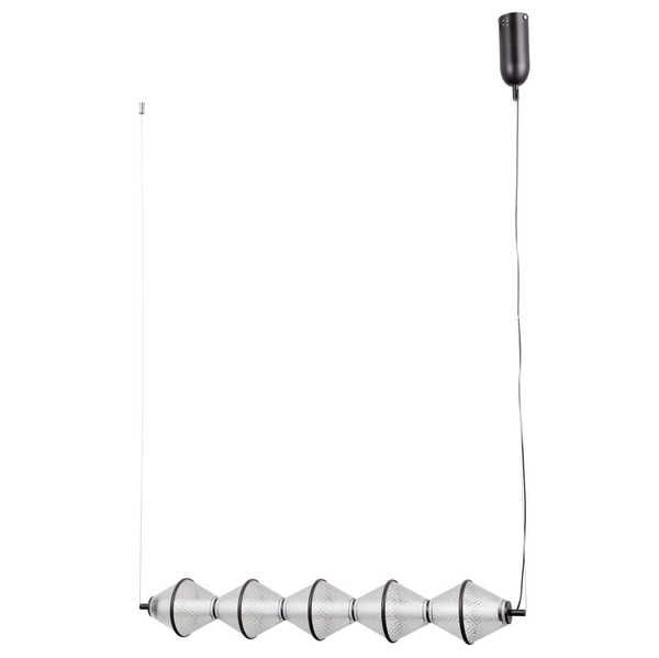 Zwieszana lampa Fuente PND-34395-5-BK LED 125W 3000K czarny przezroczysty