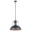 LAMPA wisząca NADIA MDM-2647/1 GR+BK Italux industrialna OPRAWA metalowy ZWIS kopuła szara