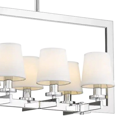 Wisząca LAMPA klasyczna LONDON P08038WH Cosmolight abażurowy zwis do jadalni chrom