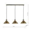 Antyczna lampa wisząca Hadano HAD3661-01 Dar Lighting mosiądz chrom
