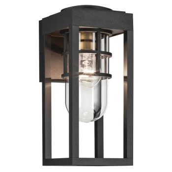 Elewacyjna lampa szklana Hone KL-HONE-S-BKT lampion IP44 czarna