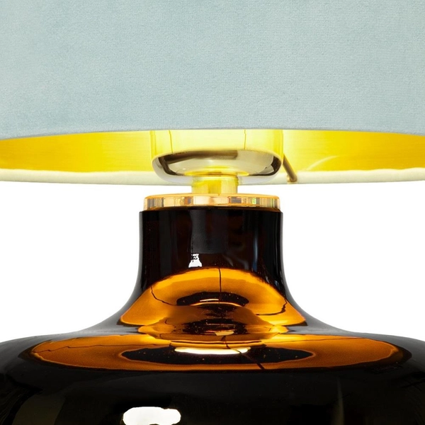 Lampka z materiału LORA 41065112 okrągła lampa miętowa do jadalni