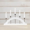 Świecznik stołowy biały stalowy Bridge candlestick biały