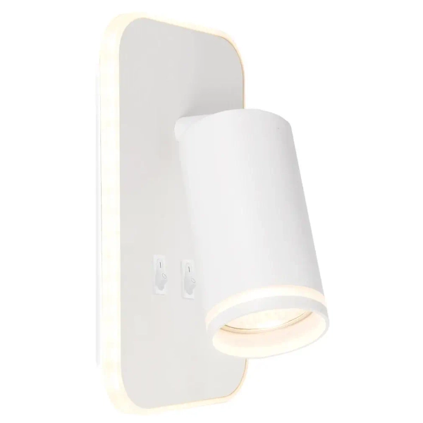 Ścienny kinkiet nad łóżko Pipe Ring ML2082 do sypialni biały