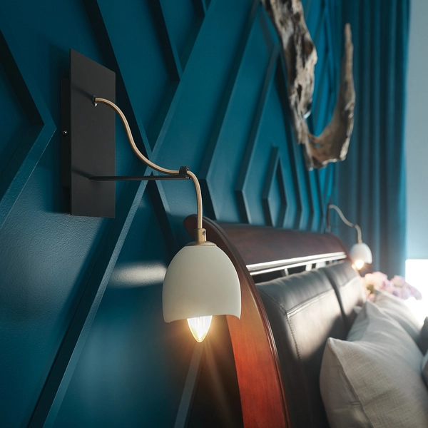 Kinkiet ścienny QN-NULA1 ceramiczny do sypialni biały