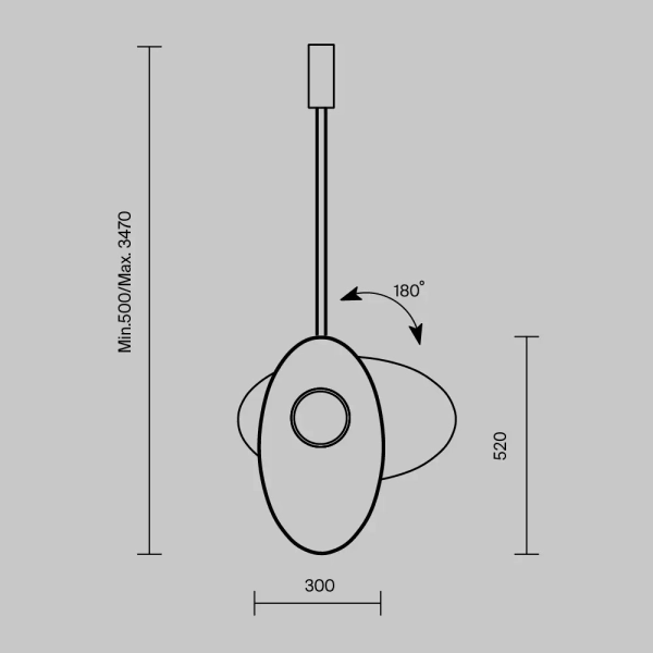 Lampa wisząca nad stół Evolution MOD396PL-L10GR3K LED 9W 3000K czarny
