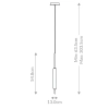 Zwieszana lampa Cumberland QN-CUMBERLAND-1P-BG LED 10W 3000K złoty