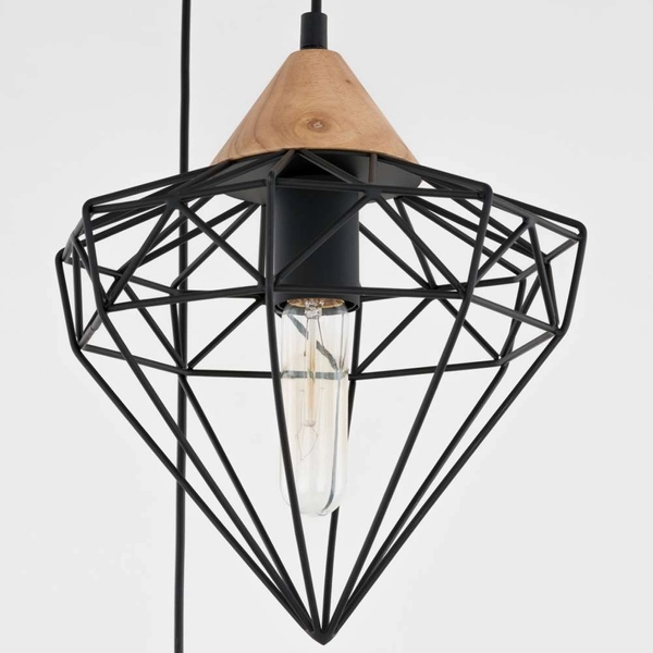 LAMPA wisząca MAELLE MDM-2591/3 BK Italux metalowa OPRAWA druciana hygge ZWIS kaskada geometryczna czarna