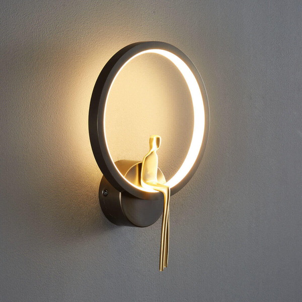 Ścienna lampa ring AMICI ST-B3607 black Step LED 10W 3000K czarny złoty
