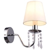 Lampa ścienna RUTI 21-58706 klasyczna abażurowa z kryształkami chrom beżowa