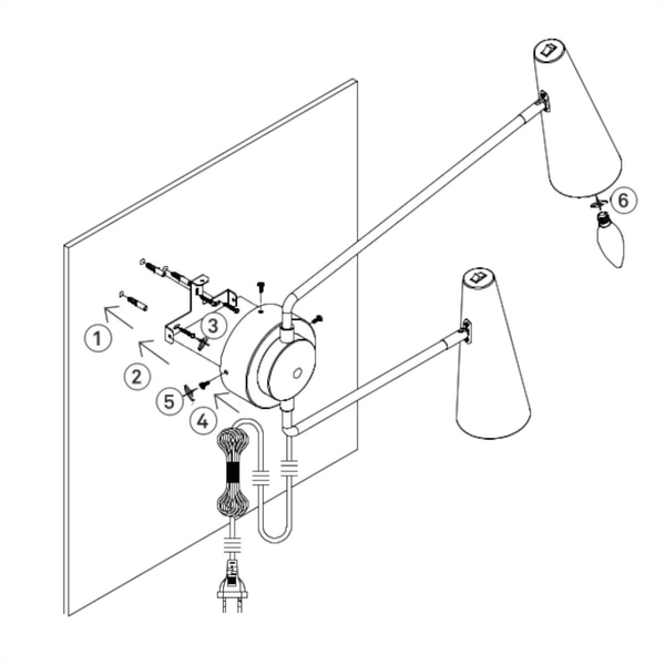 Podwójny kinkiet ścienny Peak 108690 Markslojd minimalistyczny czarny