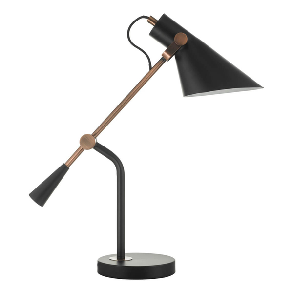 Regulowana lampka stolikowa Jack JAC4064 metalowa czarna miedziana