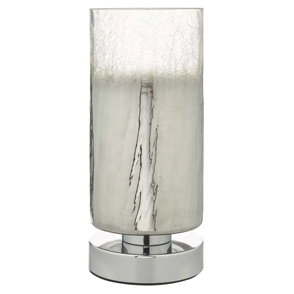 Stołowa lampa tuba Deena DEE4208 szklana na stolik chrom