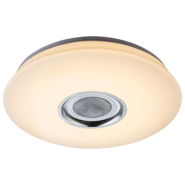 Plafon LAMPA sufitowa NICOLE 41329-18 Globo okrągła OPRAWA z efektem gwiazd LED RGB 24W głośnik bluetooth biała